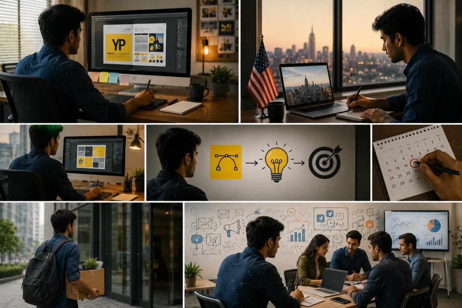 Graphic designer working